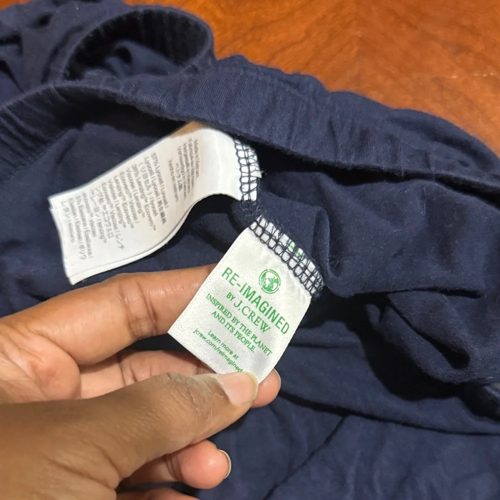 J. Crew Navy Lounge Pants with White Detail pajamas M - Picture 5 of 11